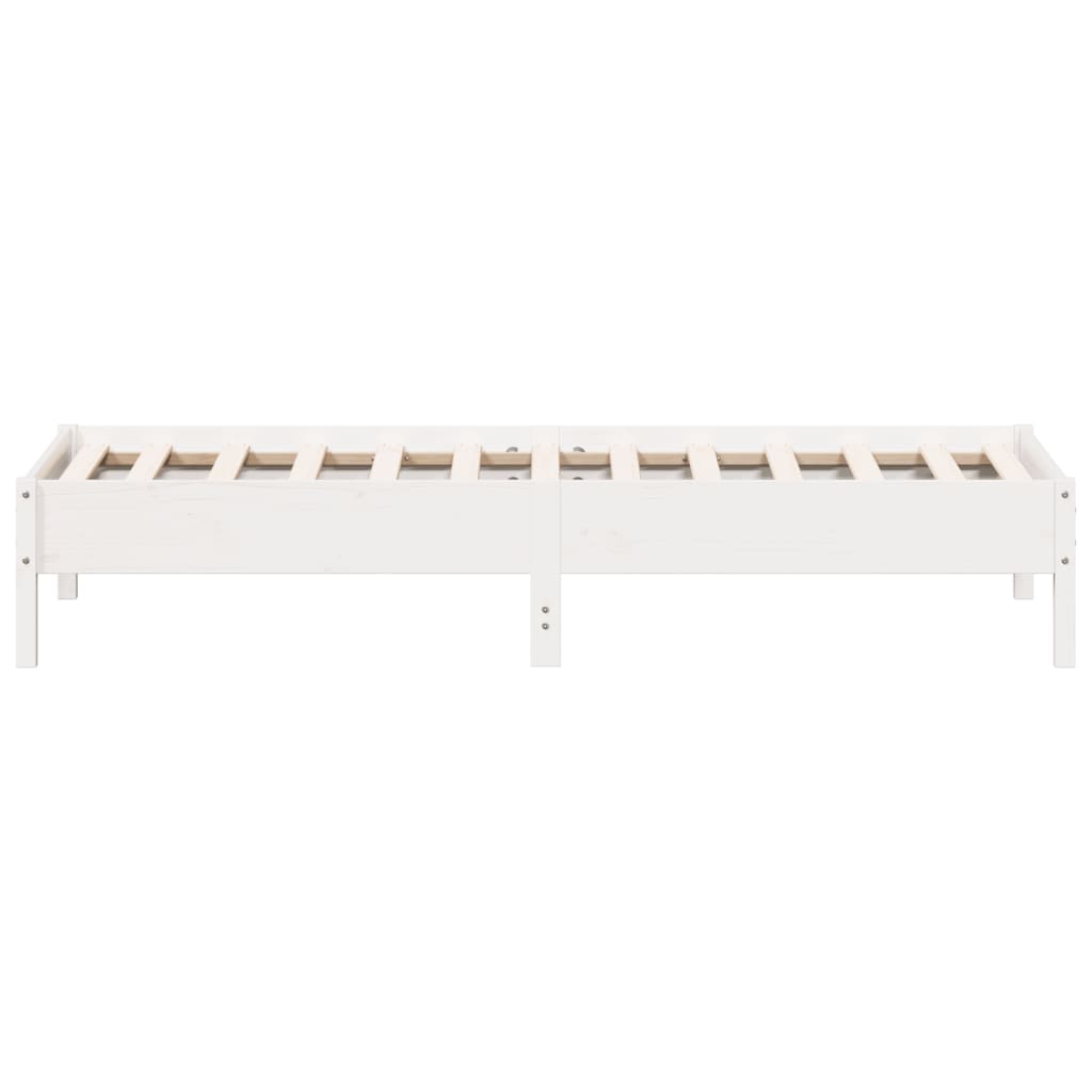 Bed Frame | White | Solid Pine Wood | Single | Minimalistic | Bed Frame