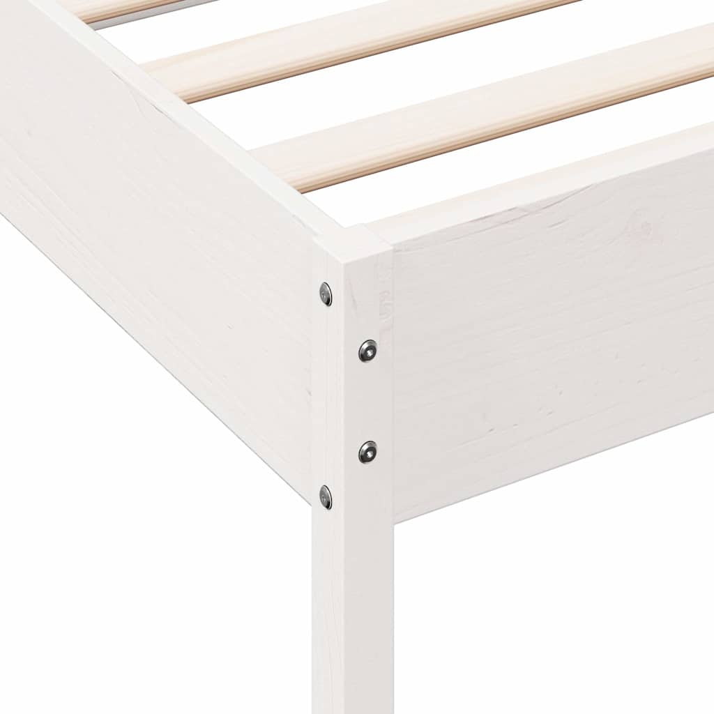 Bed Frame | White | Solid Pine Wood | Single | Minimalistic | Bed Frame