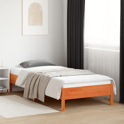 Bed Frame | Wax Brown | Solid Pine Wood | Single | Modern | Bed Frame