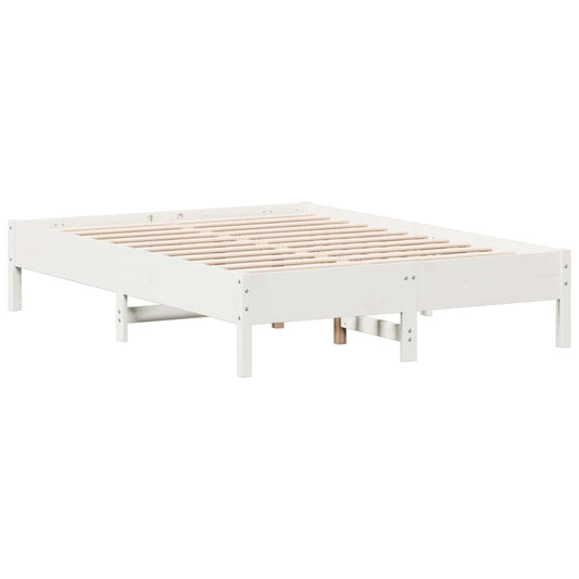 Bed Frame | White | Solid pine wood, Plywood | 140x190 cm | Modern