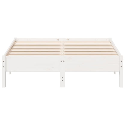 Bed Frame | White | Solid pine wood, Plywood | 140x190 cm | Modern