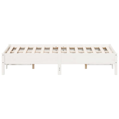 Bed Frame | White | Solid Pine Wood, Plywood | Double | Durable