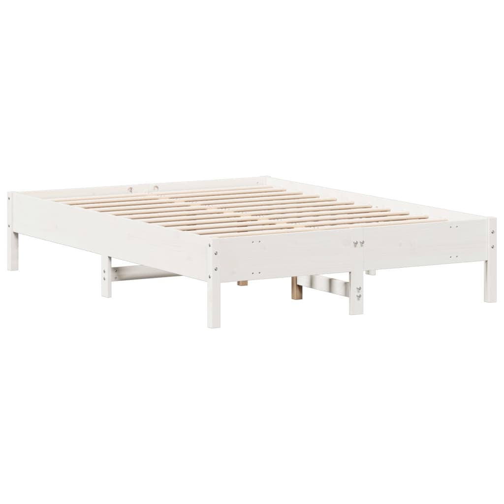 Bed Frame | White | Solid Pine Wood, Plywood | Double | Durable