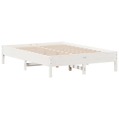 Bed Frame | White | Solid Pine Wood, Plywood | Double | Durable