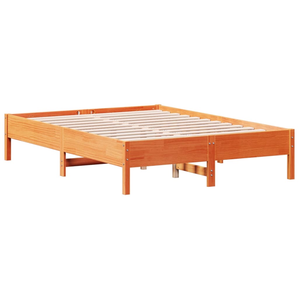 Bed Frame | Wax brown | Solid pine wood, Plywood | Double | Durable