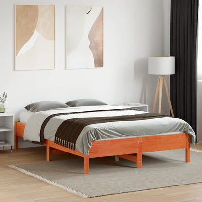 Bed Frame | Wax brown | Solid pine wood, Plywood | Double | Durable