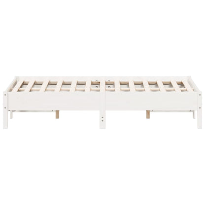 Bed Frame | White | Solid pine wood, Plywood slats | Small Double
