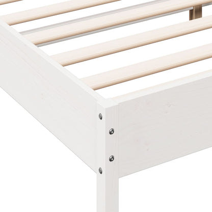 Bed Frame | White | Solid pine wood, Plywood slats | Small Double