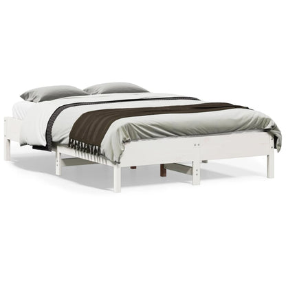 Bed Frame | White | Solid pine wood, Plywood slats | Small Double