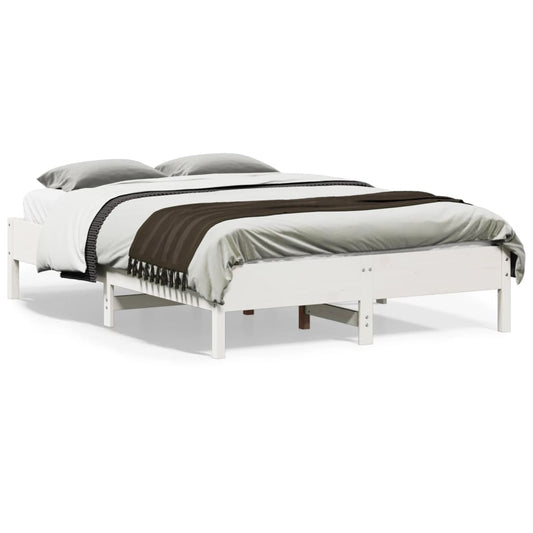 Bed Frame | White | Solid pine wood, Plywood slats | Small Double