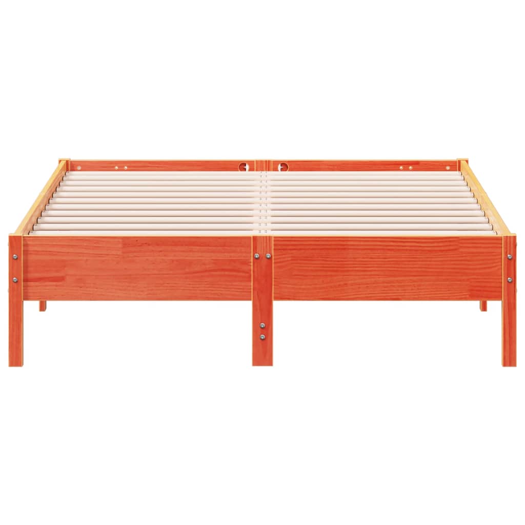 Bed Frame | Wax brown | Solid pine wood, Plywood | Small Double | Modern