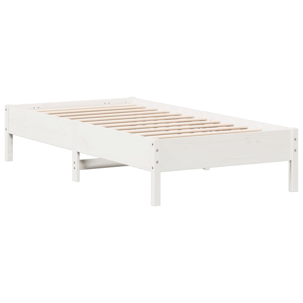 Bed Frame | White | Solid pine wood | Single | Modern | Bed Frame