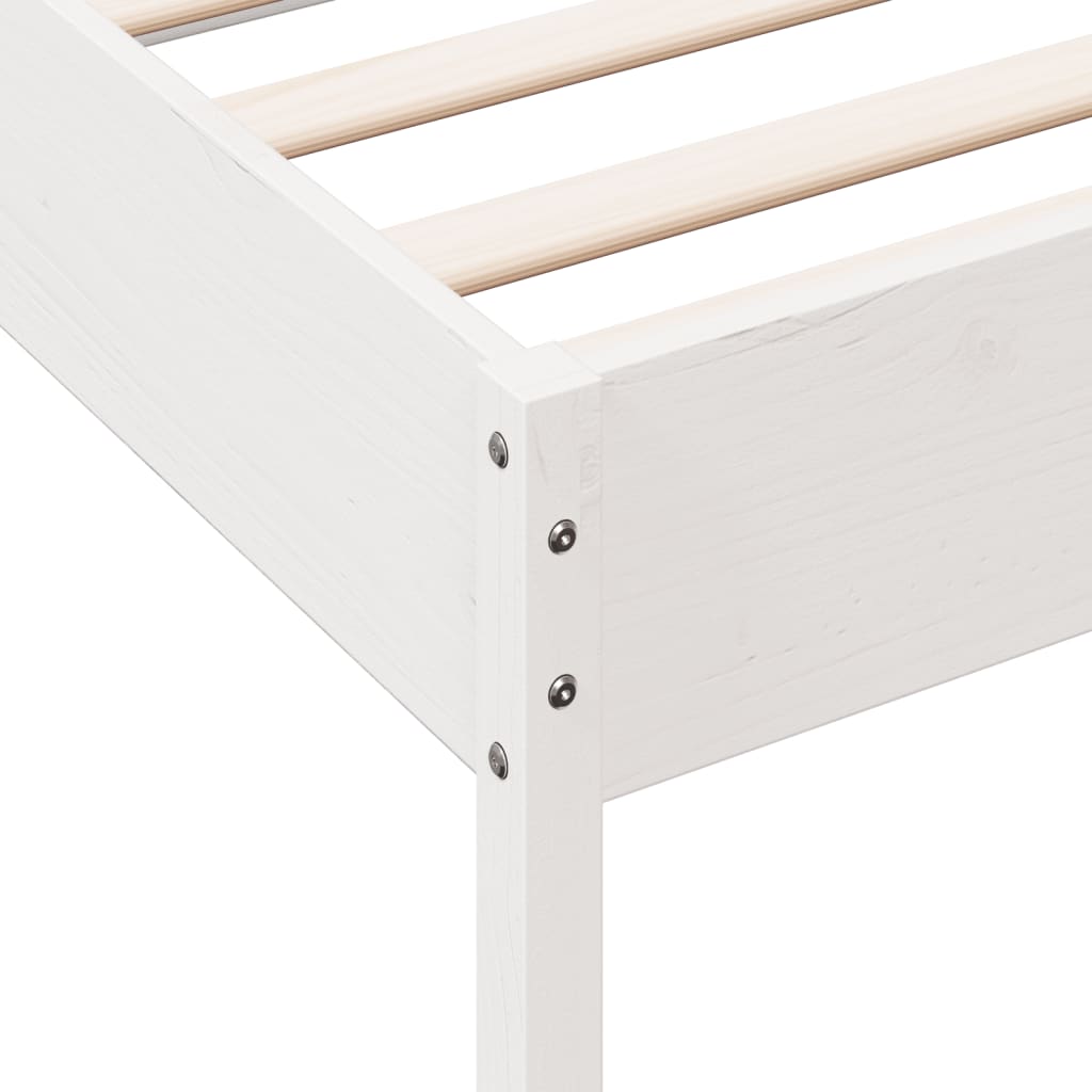 Bed Frame | White | Solid pine wood | Single | Modern | Bed Frame