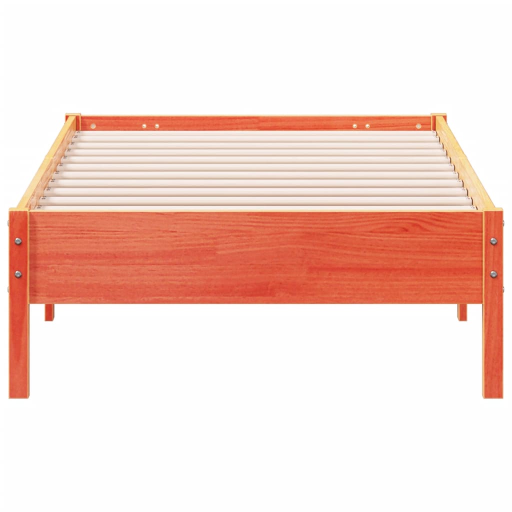 Bed Frame | Wax brown | Solid pine wood, Plywood slats | Single | Durable