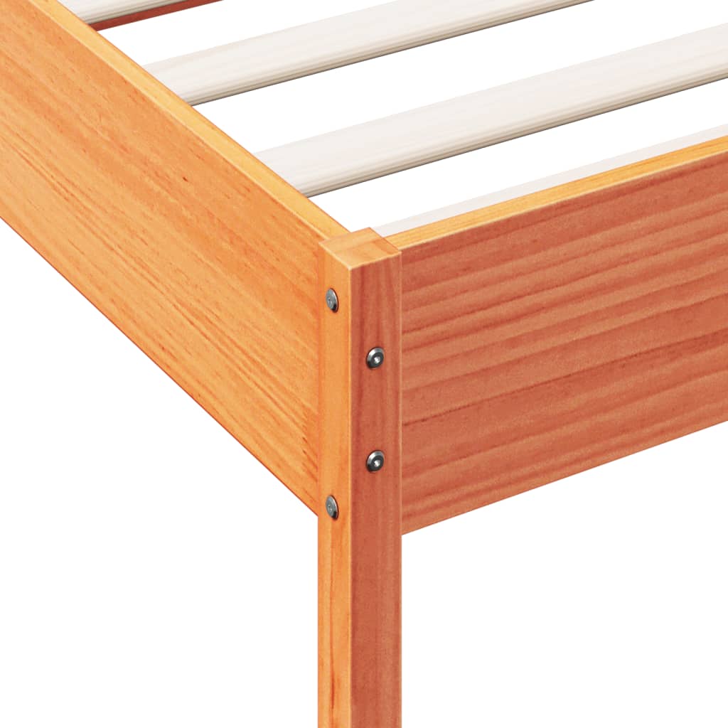Bed Frame | Wax brown | Solid pine wood, Plywood slats | Single | Durable
