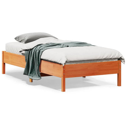 Bed Frame | Wax brown | Solid pine wood, Plywood slats | Single | Durable