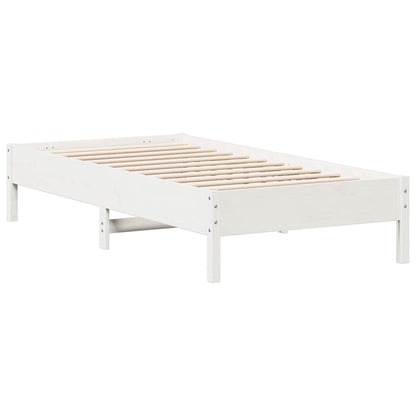 Bed Frame without Mattress White 75x190 cm Small Single Solid Wood Pine
