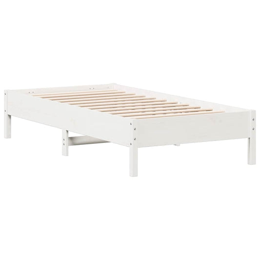 Bed Frame | White | Solid Pine Wood, Plywood | Small Single | Simple