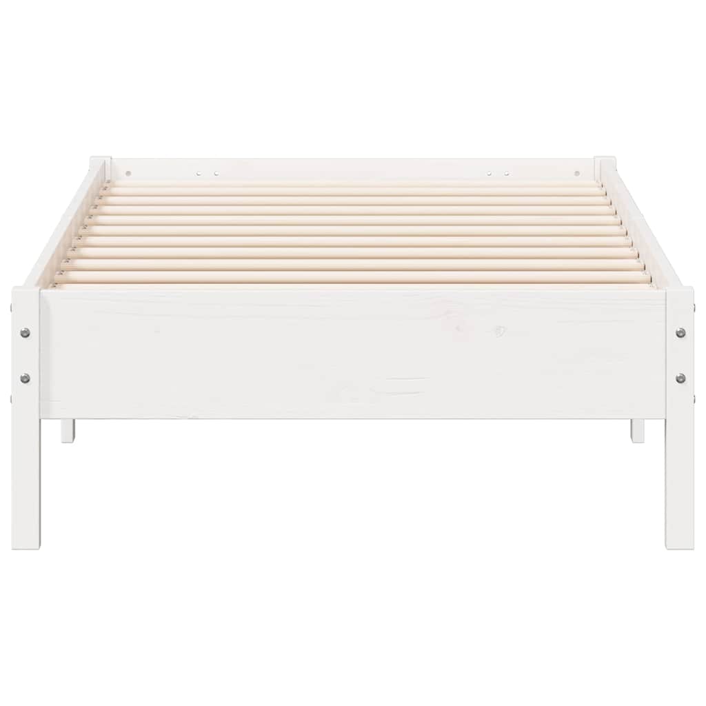 Bed Frame without Mattress White 75x190 cm Small Single Solid Wood Pine