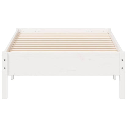 Bed Frame without Mattress White 75x190 cm Small Single Solid Wood Pine