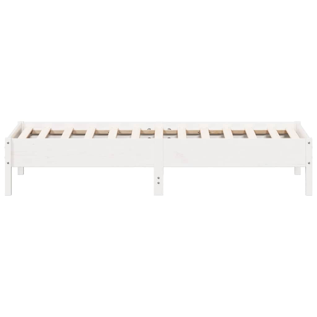Bed Frame without Mattress White 75x190 cm Small Single Solid Wood Pine