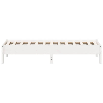 Bed Frame without Mattress White 75x190 cm Small Single Solid Wood Pine
