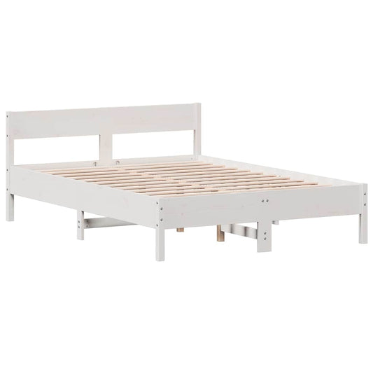 Bed Frame without Mattress White 160x200 cm Solid Wood Pine