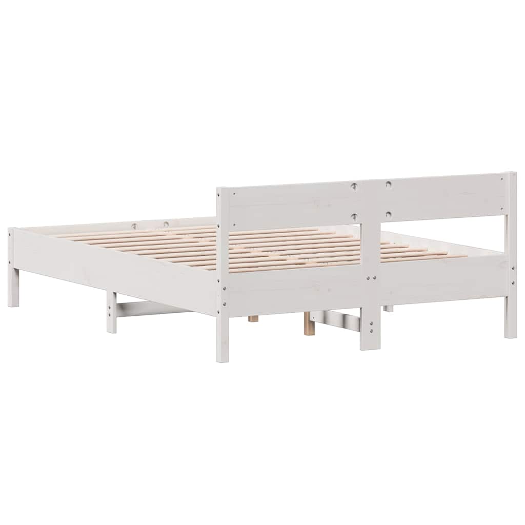 Bed Frame without Mattress White 160x200 cm Solid Wood Pine