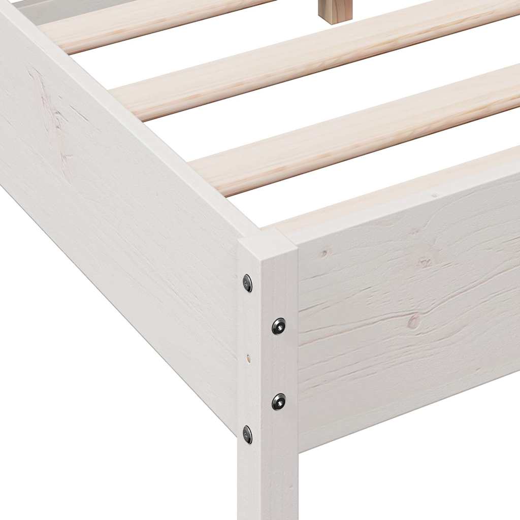 Bed Frame without Mattress White 160x200 cm Solid Wood Pine