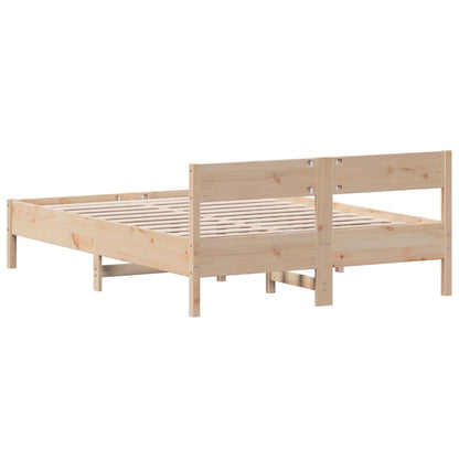 Bed Frame without Mattress 150x200 cm King Size Solid Wood Pine