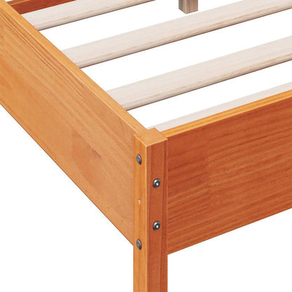 Bed Frame without Mattress Wax Brown 140x200 cm Solid Wood Pine