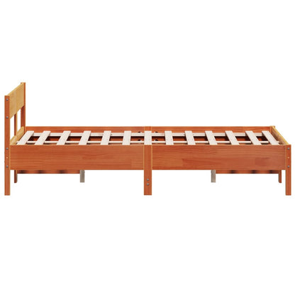 Bed Frame without Mattress Wax Brown 140x190 cm Solid Wood Pine