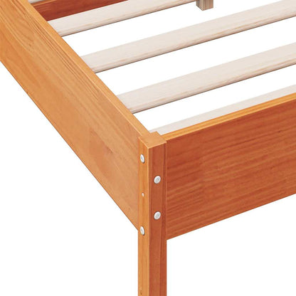 Bed Frame without Mattress Wax Brown 120x190 cm Small Double Solid Wood Pine