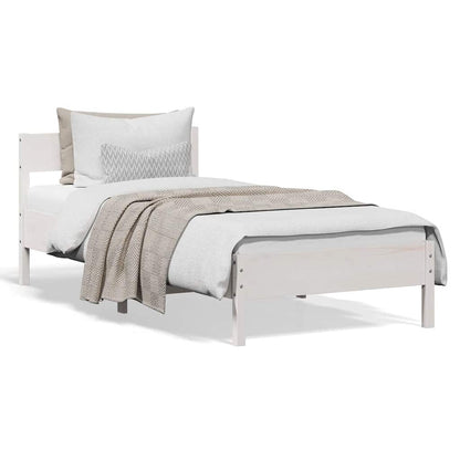Bed Frame without Mattress White 90x190 cm Single Solid Wood Pine