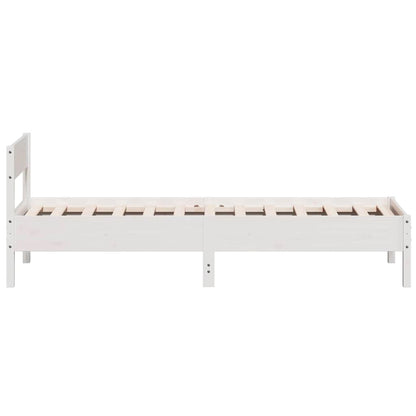 Bed Frame without Mattress White 90x190 cm Single Solid Wood Pine
