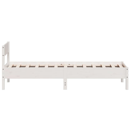 Bed Frame without Mattress White 75x190 cm Small Single Solid Wood Pine