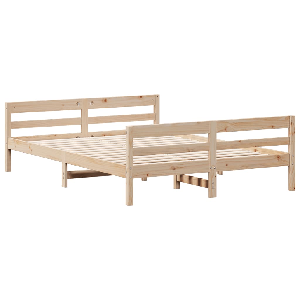 Bed Frame without Mattress 120x200 cm Solid Wood Pine