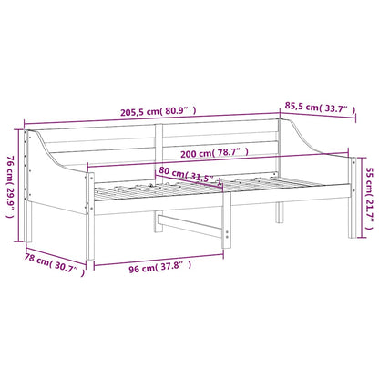 Day Bed without Mattress 80x200 cm Solid Wood Pine