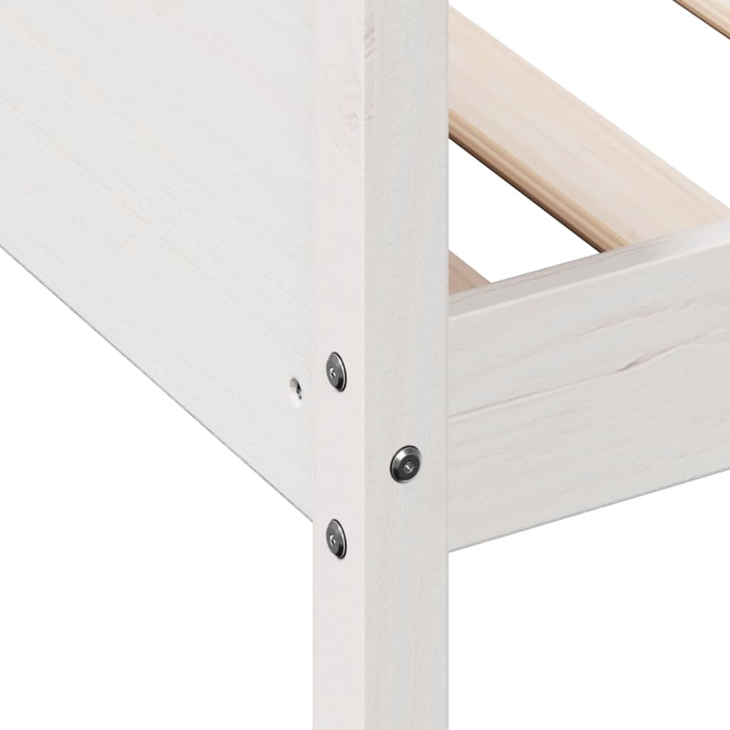 Day Bed without Mattress White 90x190 cm Single Solid Wood Pine