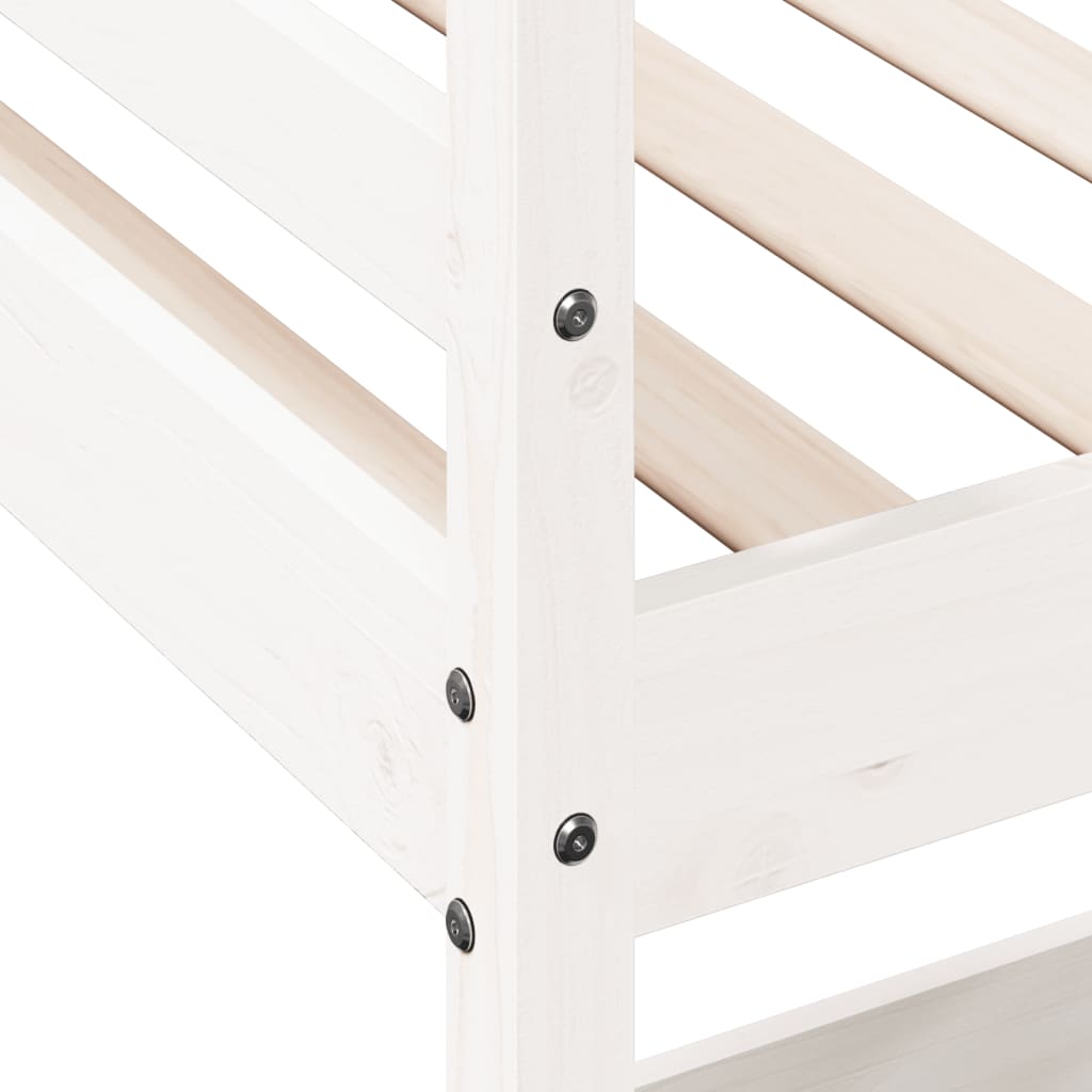 Loft Bed without Mattress White 90x190 cm Single Solid Wood Pine