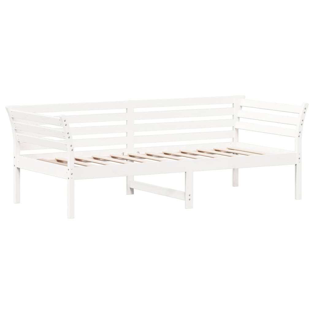 Day Bed without Mattress White 100x200 cm Solid Wood Pine
