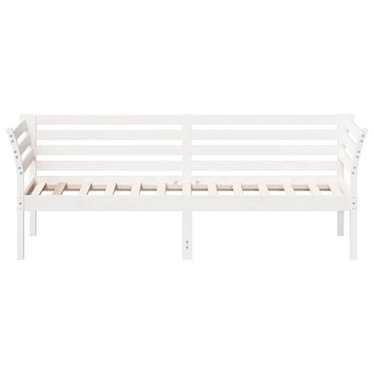 Day Bed without Mattress White 90x190 cm Single Solid Wood Pine