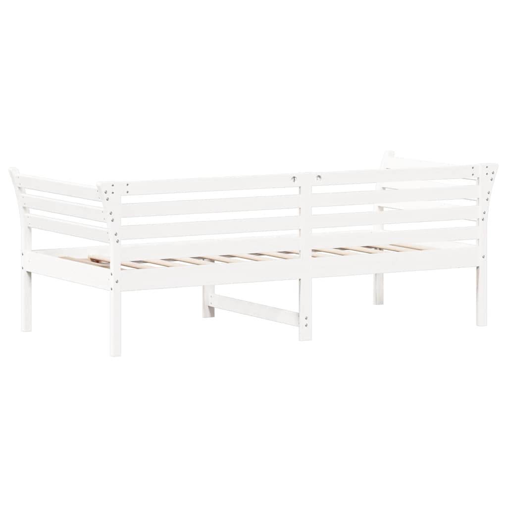 Day Bed without Mattress White 90x190 cm Single Solid Wood Pine