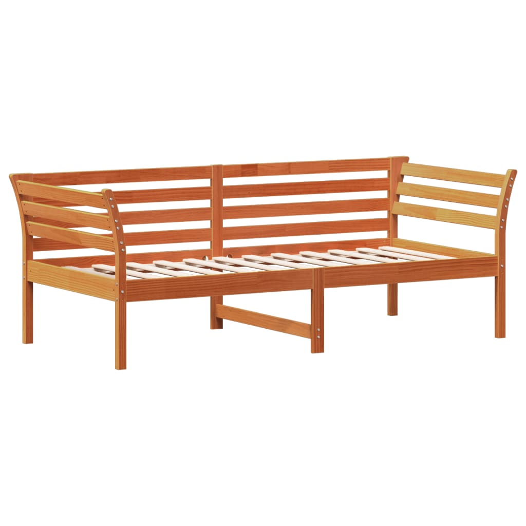 Day Bed without Mattress Wax Brown 90x190 cm Single Solid Wood Pine