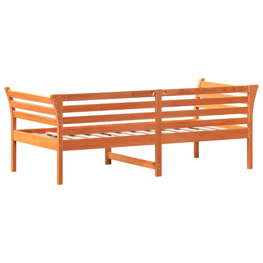 Day Bed without Mattress Wax Brown 90x190 cm Single Solid Wood Pine