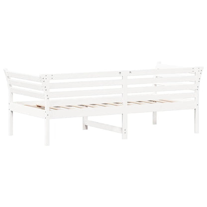 Day Bed without Mattress White 75x190 cm Small Single Solid Wood Pine
