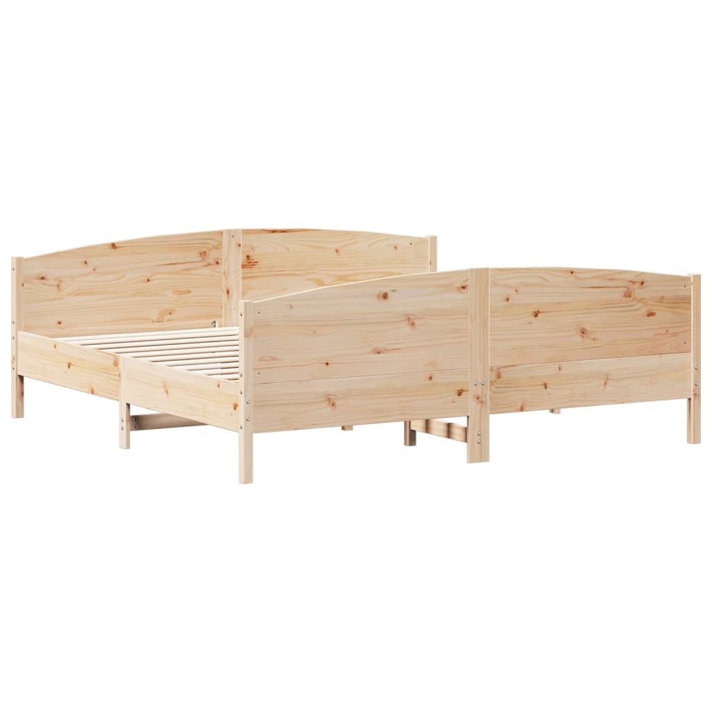 Bed Frame without Mattress 200x200 cm Solid Wood Pine