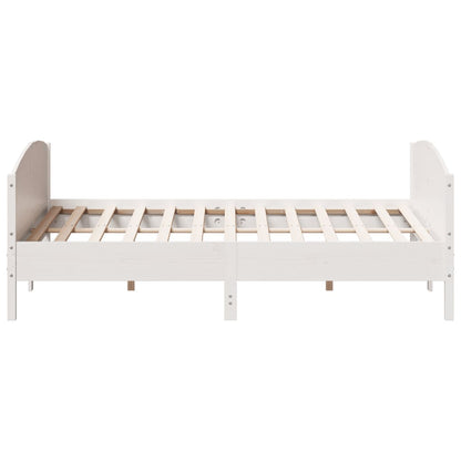 Bed Frame without Mattress White 180x200 cm Super King Solid Wood Pine