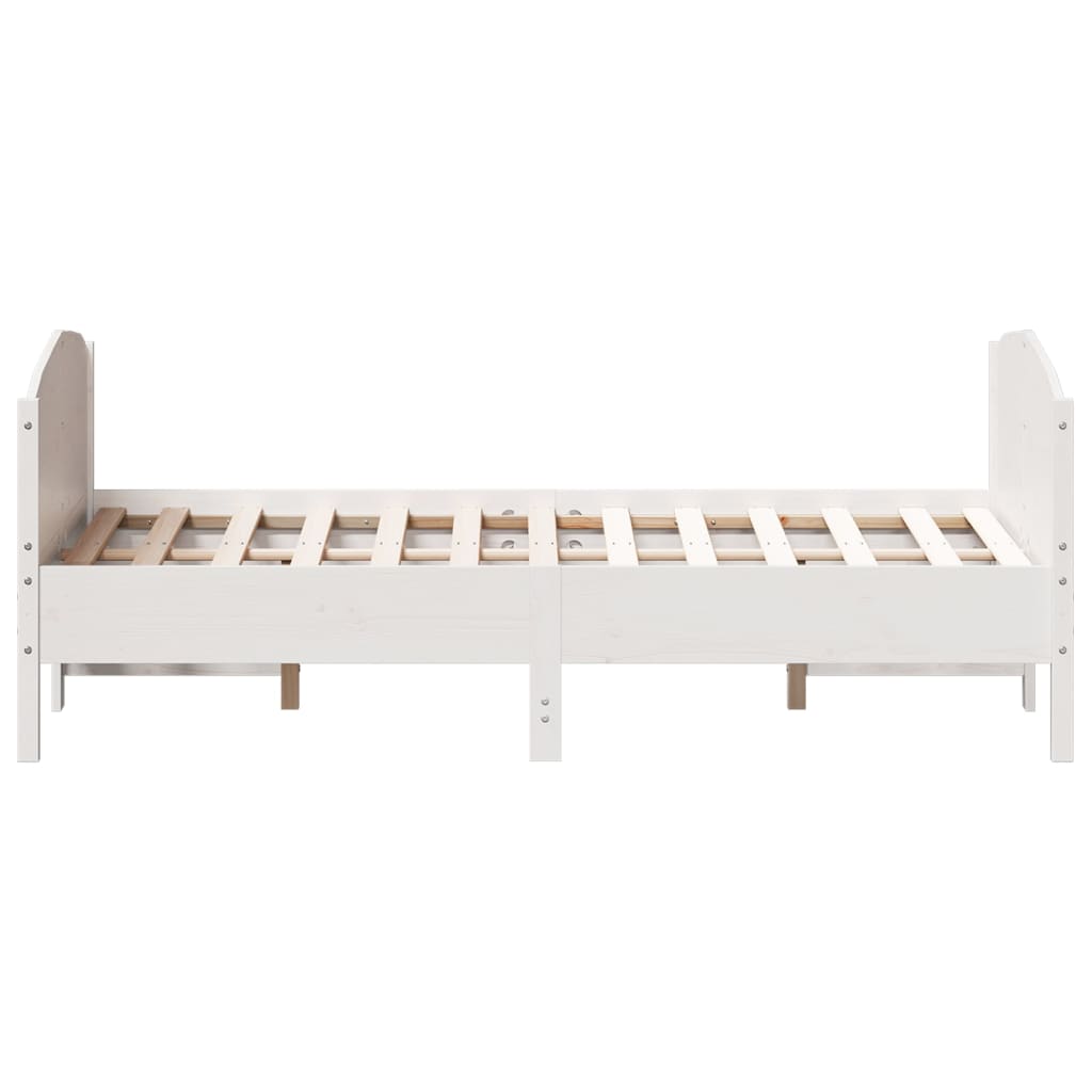 Bed Frame without Mattress White 160x200 cm Solid Wood Pine