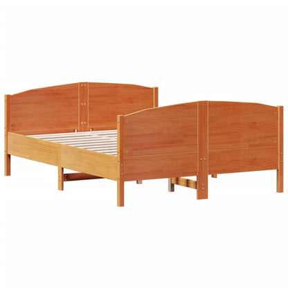 Bed Frame without Mattress Wax Brown 160x200 cm Solid Wood Pine